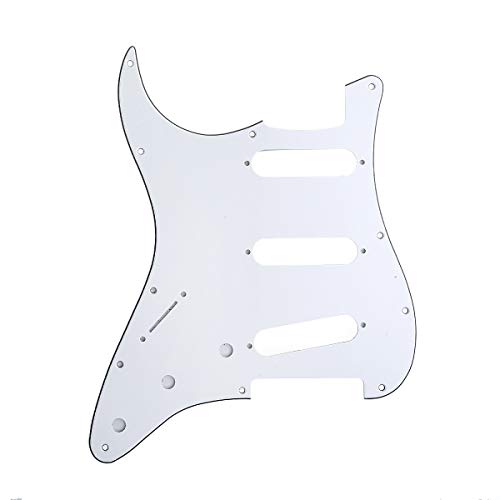 Pickguard pour gaucher Stratocaster américain et mexicain Blanc - Les Beatles, Paul McCartney, John Lennon, RIngo Starr, George Harrison Pickguard pour gaucher Stratocaster américain et mexicain Blanc