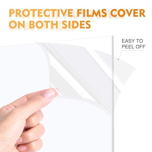 6 Pieces Clear Acrylic Perspex Sheets A3 (420 x 297 mm), 1 mm Transparent Plastic Sheets for Picture Frame Glass Replacement, Projects Display, Painting (A3)