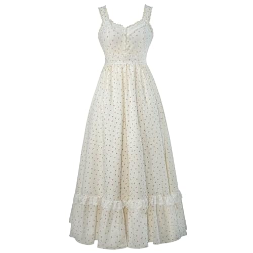 Vibsion Womens Vintage Floral Print Corset Dress Spaghetti Strap Sweetheart