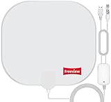 2023 Nouvelle Antenne TV Intérieur Puissante TNT HD – Antenne HDTV Blanche avec Amplicateur de Signal Amélioré – pour 1080P 4K Chaînes Télévision Gratuites – 5m Câble Coaxial