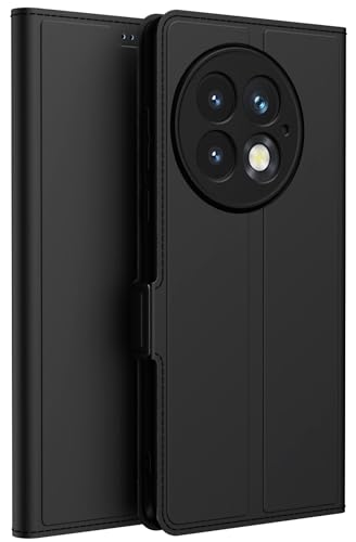 Image of Kapa Noble Slim Magnetic Leather Flip Case Cover for OnePlus 13 | Card Holder Stand Flip Wallet Case (Black)