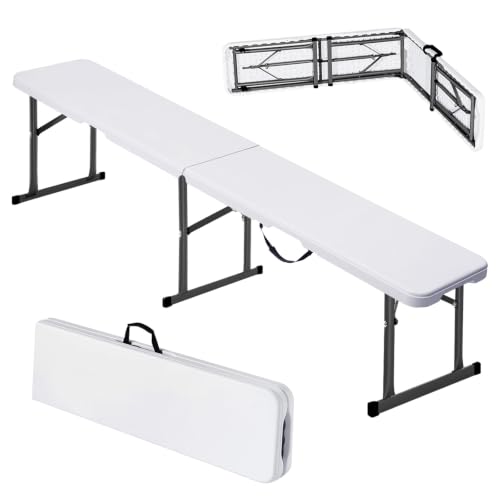 VEVOR Plastic Folding Bench, 6ft Portable...