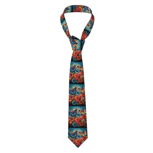 ggasdvjj Corbata clásica con estampado de flores y mariposas para hombre, corbata de negocios de boda, corbatas de moda para padrinos de boda.