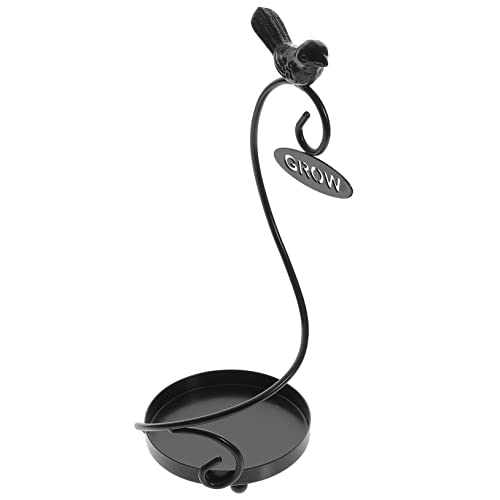 Milisten Estante para macetas lámparas solares decorativas para jardín apoyo plant stand decoración jardin estante del soporte de la jardinera puesto de plantas al aire libre planchar Black