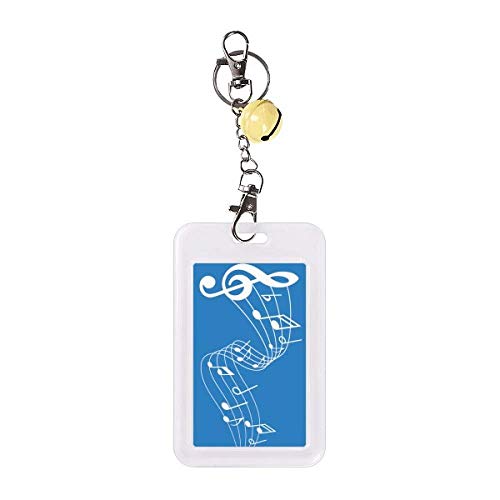Pochette badge bleu art déco Movg, le cadeau mode idéal avec sa cloche jaune