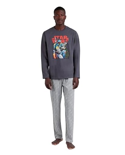 Star Wars Pijama Hombre Invierno Algodón y Poliéster – Pijama Hombre Manga Larga con Camiseta 100% Algodón, Pantalón 93% Algodón 7% Poliéster, Estampa | Ya disponible en tu tienda friki favorita! En mundofriki.es!