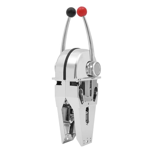 Eleeferri Universal Boat Dual Lever Throttle Control,Marine Top Mount Twin Lever Boat Engine Controller Zinc Alloy Dual Handle Outboard Gear Shift for Boat Ship Dual Action Control Box