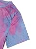 SOFIA'S CHOICE Women's Tie Dye Short Sleeve Tee Shirt Crew Neck Casual Summer Tops, Hot Pink Blue, S #4