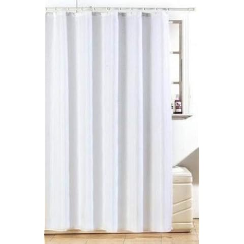 Stunning Diamante Shower Curtain White With Rings Cover