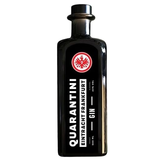 Quarantini Eintracht Frankfurt Gin 42% Vol. (500 ml) – mit echtem Stadionrasen und den fruchtigen Botanicals Blutorange, Grapefruit und Birne