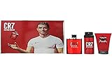 cristiano ronaldo cr7 - set regalo da 3 pezzi, eau de toilette, 100 ml, gel doccia, 150 ml, spray per il corpo, 150 ml