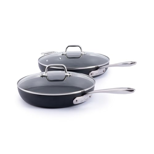 Image of All-Clad HA1 Expert Cookware, Nonstick 2 Piece Fry Set with Lids, 10 & 12 inch