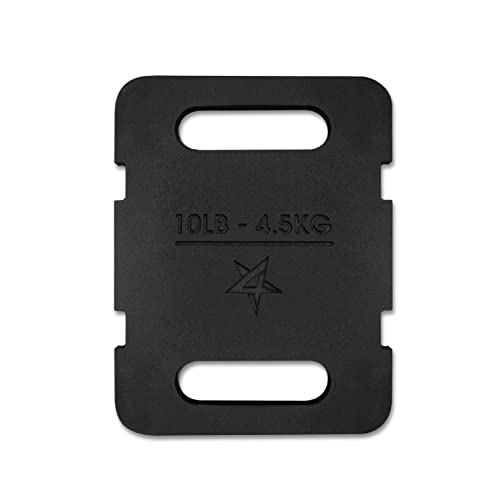 Yes4All Attachable Rucking Weight for Backpack Cast Iron Training Weight Plate with Quick-Attach Strap Slots Ergonomic Rounded Handle for Weighted Walking Hiking Rucking 10 LB