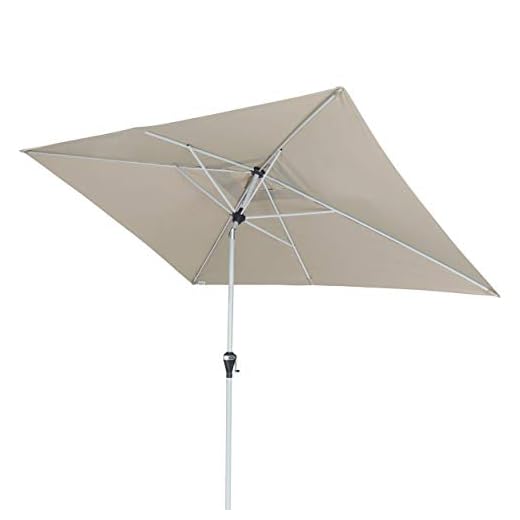 Doppler ACTIVE Auto Tilt 210x140 - Kurbel Sonnenschirm ideal für den Balkon - Regenabweisend - Knickbar - ca. 210x140 cm - Natur