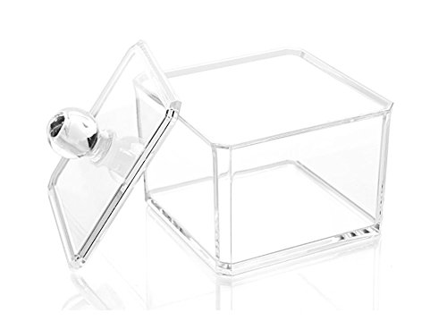 Kamay's Transparent Cotton Ball Pad Swabs Make Up Pads Dispenser Holder Organizer Container With Lid Multifunction Acrylic Cosmetic Makeup Organizer (C) #TOP4