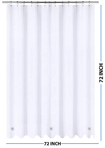 Utopia Bedding 6 Gauge PEVA Shower Curtain Liner White, 72 by 72 Inches