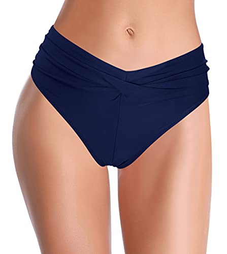 Bas de bikini ruché SHEKINI galbant avec doublure opaque de plage