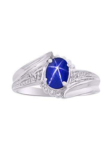 Bague saphir bleu et diamant RYLOS en or élégante