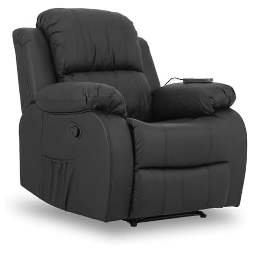 Don Descanso - Sillón Masaje Relax Calor Trevi Negro Reclinable 160º con 8 Motores Silenciosos, Calor Lumbar, Sist. Masaje 4 Zonas y Acabado en PU Anti-Cuarteo [Incluye Mando]. Ideal Gente Mayor