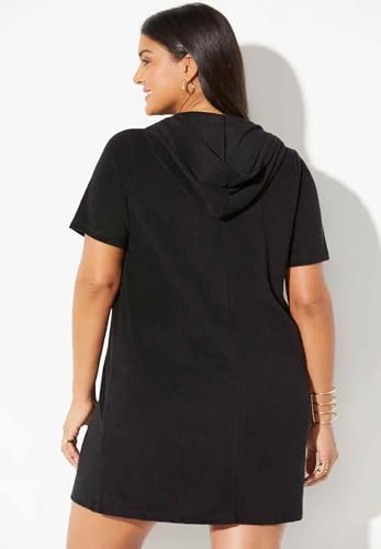Swimsuits For All Women's Plus Size Short Sleeve Sport Alana Terry Cloth Cover Up Hoodie2