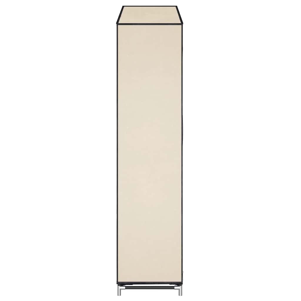 Armario de zapatos genérico 5 estantes funda no tejida crema 115x28x110 cm, rango de zapatos ligero con cremallera para 10 pares