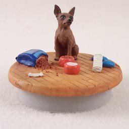 Red Miniature Pinscher Candle Topper Tiny One 