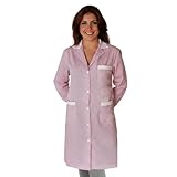 Arbeitshemden für Damen, Langarm, Reinigungsunternehmen, Arbeiter, Haushalt, Kellnerin in den Plänen Colf, Rosa kariert, Large