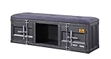 ACME Cargo Bench (Storage) - - Gray Fabric & Gunmetal