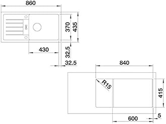 BLANCO FAVUM XL 6 S – Classic Inset Granite Sink – SILGRANIT Starter Model for 60 cm Wide Base Units – White – 524235