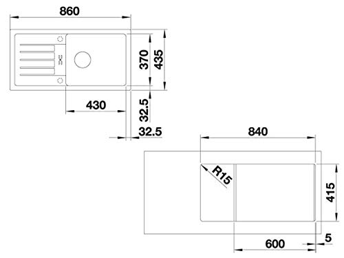 BLANCO FAVUM XL 6 S – Classic Inset Granite Sink – SILGRANIT Starter Model for 60 cm Wide Base Units – White – 524235