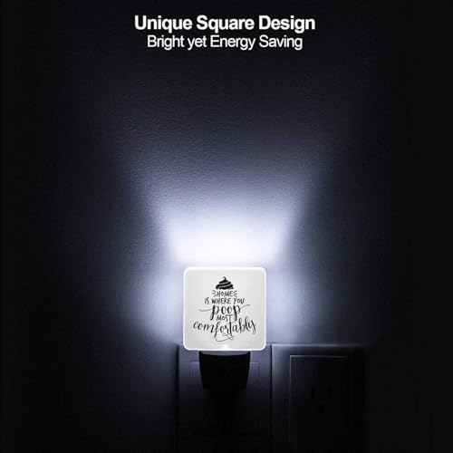 Image of LED Night Light,Funny Sweet Home Saying LED Night Light Plug into Wall with Dusk to Dawn Light Sensor White Energy Efficient Nightlight for Bedroom Bathroom Hallway Living Room Kitchen