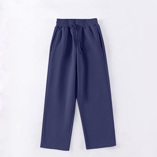 Sweat Pants for Girls Wide Leg High Waist Joggers Drawstring Elastic Cute Clothes with Pockets4