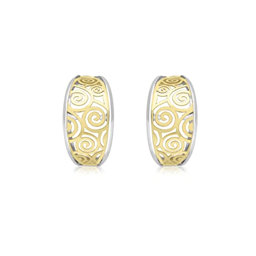 Boucles d'oreilles demi-créoles or jaune 9 ct Carissima cadeau femme idéal