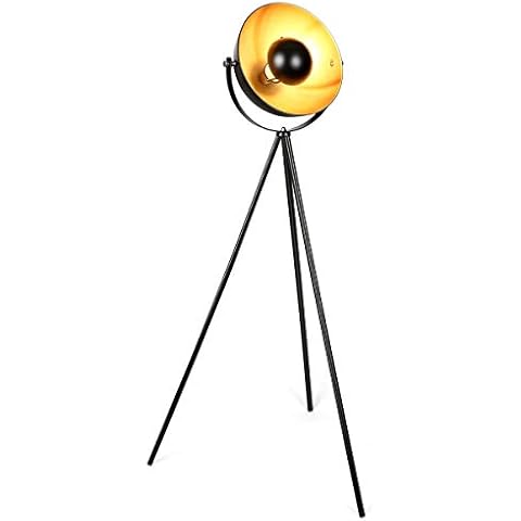 Floor Lamp -Osasy Retro Studio Floor Lamp,Vintage Floor Lamp in Black Gold, Ø 34 cm Lampshade and Max. 60W, 147cm Floor Lamp, Metal, for Living Room, Bedroom Cover