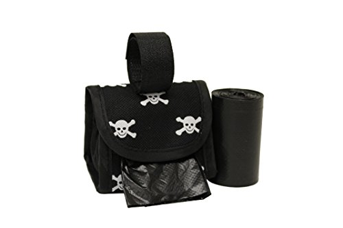 Image of Five Star Pet Purse Style Dispenser with 2 Rolls Made in USA Easy Open Poop Bags Dog Waste Bags (White Skull)