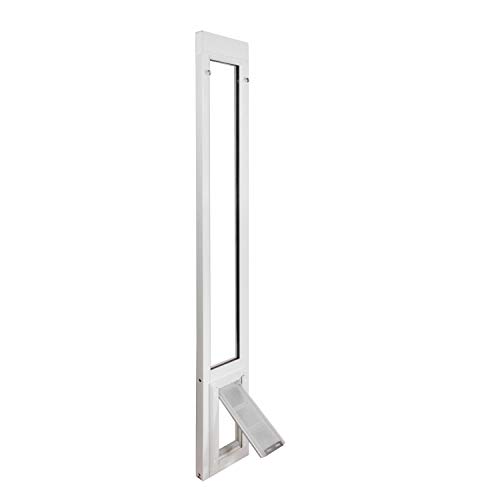 Endura Flap Cat Door for Vinyl Sliding Glass Doors | Weatherproof & Insulated for Cats and Small Dogs | Durable with Secure Locking Cover | White, Small Flap, 74.75