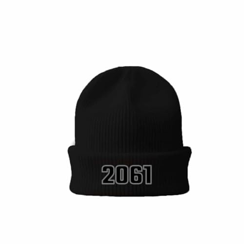 Beanie 2061 noir à revers le bonnet à revers classique pour l'hiver