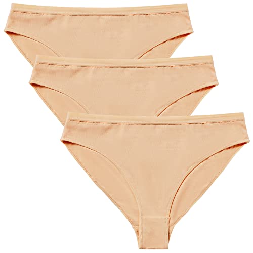3 Packs Dance Underwear High Cut Ballets Dance Briefs Tan Gymnastic Short Pants
