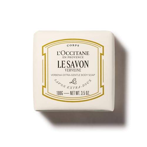 L'OCCITANE Verbena Extra-Gentle Body Soap 100g, Enriched with Shea Butter, Refreshing & Energising Citrus Scent, Premium & Clean Beauty for All Skin Types