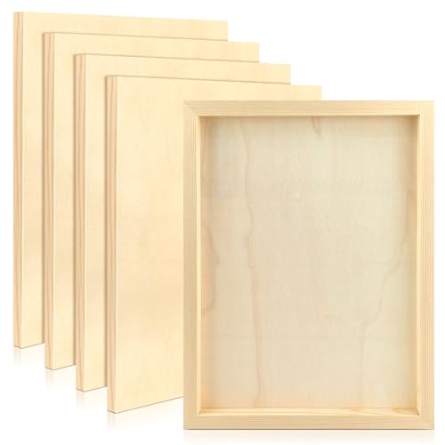 FSWCCK 5 Pack 11x14 inch Wood Panel Boards, Unfinished Wood Canvas Panels for Crafts, Painting Canvas, DIY Art Projects, Pouring, Arts Use with Oils, Acrylics