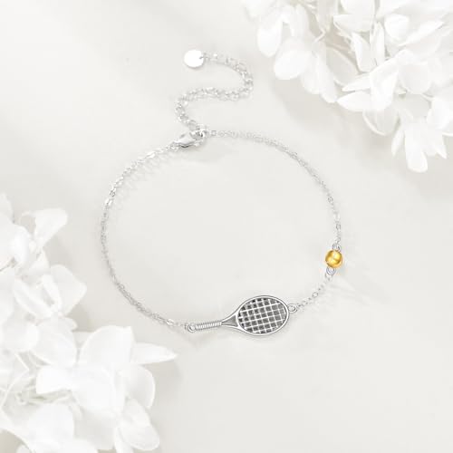 Tobillera de tenis de plata de ley S925 mujer cadena de tobillo ajustable joyería 5