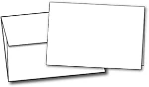 4" x 6" Heavyweight Blank White Greeting Card Sets (20 Cards &amp; Envelopes)
