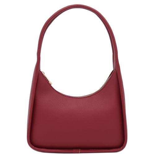 Image of Small Minimalist Shoulder Bag for Women, Faux Leather Underarm Purse, Chic Top Handle Handbag for Everyday
