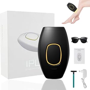 Geräte Haarentfernung, Epilierer Damen Laser Haarentfernung, Effektives Gerät zur Dauerhaften Haarentfernung Laser für Frauen und Männer, Epilierer für Beine, Arme und Gesicht (Schwarz)