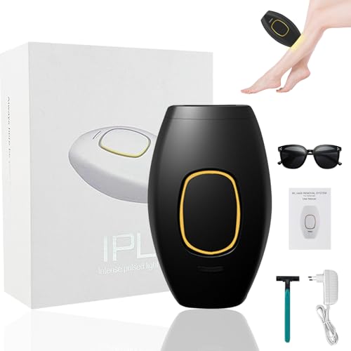 Geräte Haarentfernung, Epilierer Damen Laser Haarentfernung, Effektives Gerät zur Dauerhaften Haarentfernung Laser für Frauen und Männer, Epilierer für Beine, Arme und Gesicht (Schwarz)