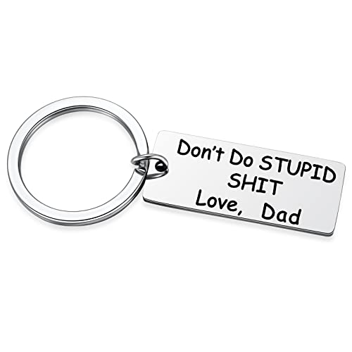 Image of Mother to Kids Don't Do Stupid St Keychain for Teenage Daughter Son Graduation Valentine Gag Gifts from Mom