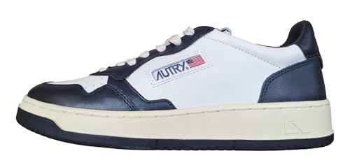 AUTRY Medalist Scarpe Sneakers da Uomo in Pelle AULM WB04 Bianca-Blu (Bianco-Blu, Sistema Taglie Calzature EU, Adulto, Uomo, Numero, Media, 44)