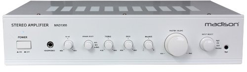 Madison MAD1305WH - Amplificador Hi-Fi, con estéreo, blanco