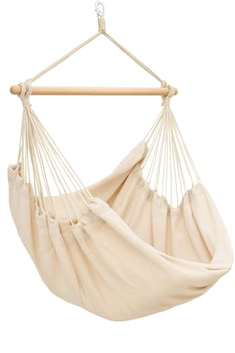 AMANKA XXL Hängesessel Beige 185x130 cm belastbar bis 150kg –...
