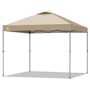 Crown Shades Beige Gazebo 3m x 3m Heavy Duty Pop Up Gazebo Waterproof Shelter Height Adjustable Folding Camping Gazebo for Garden and Beach with Carry Bag​